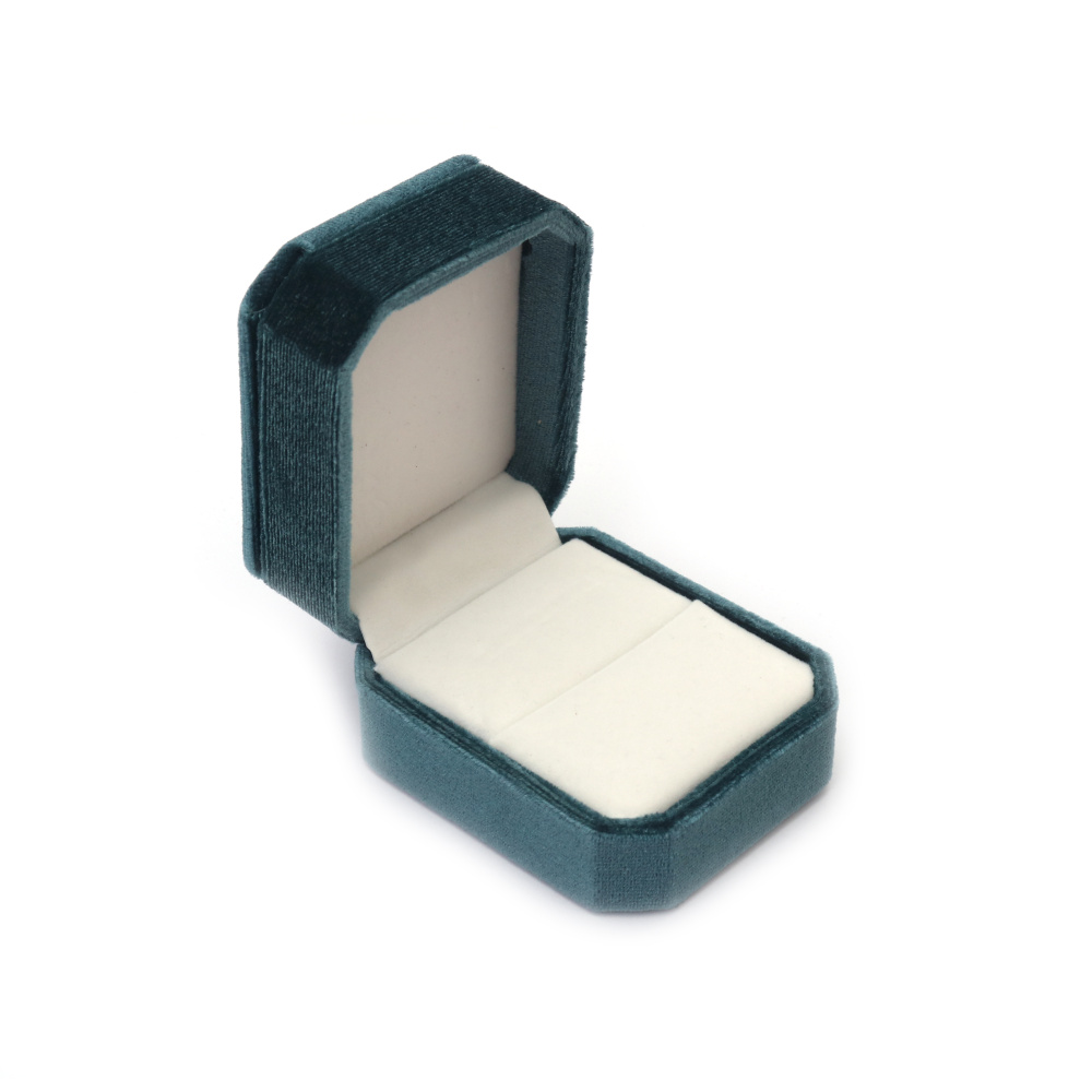 Velvet Jewelry Gift Box 6x7.5x4.5 cm, Color: Turquoise