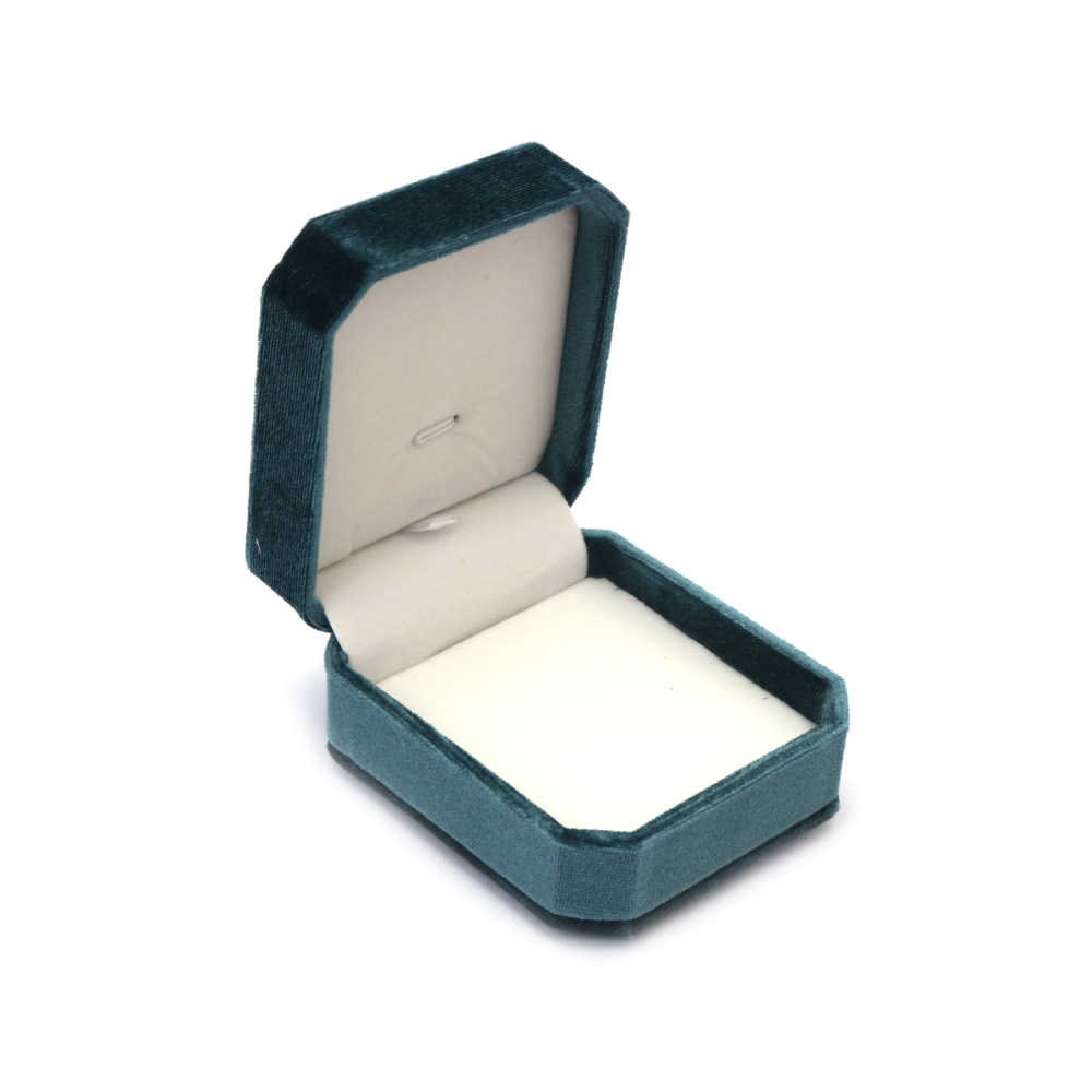 Velvet Jewelry Gift Box 7.5x8.5x4.5 cm, Color: Turquoise