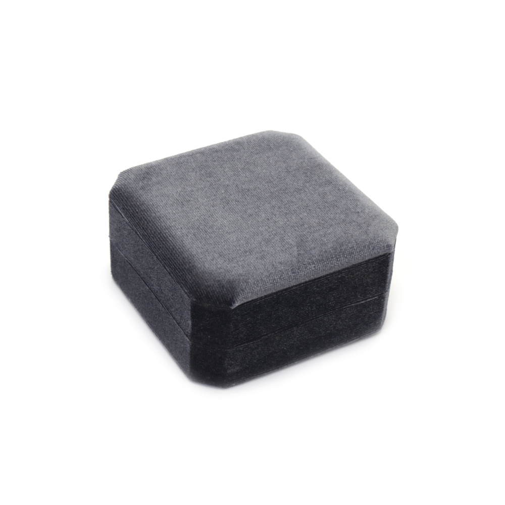 Velvet Jewelry Gift Box 9.5x9.5x5 cm, Color: Gray