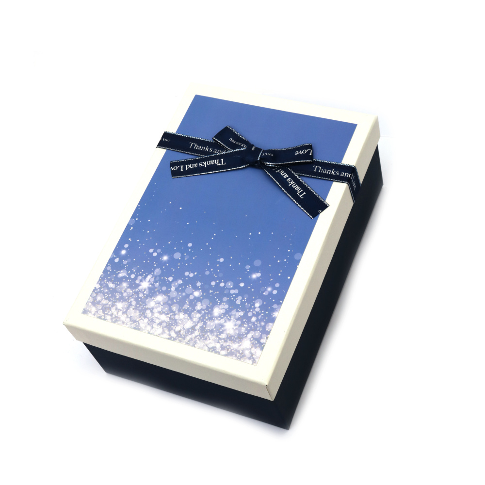 Cutie cadou cu panglică 21x14x8 cm culoare albastră