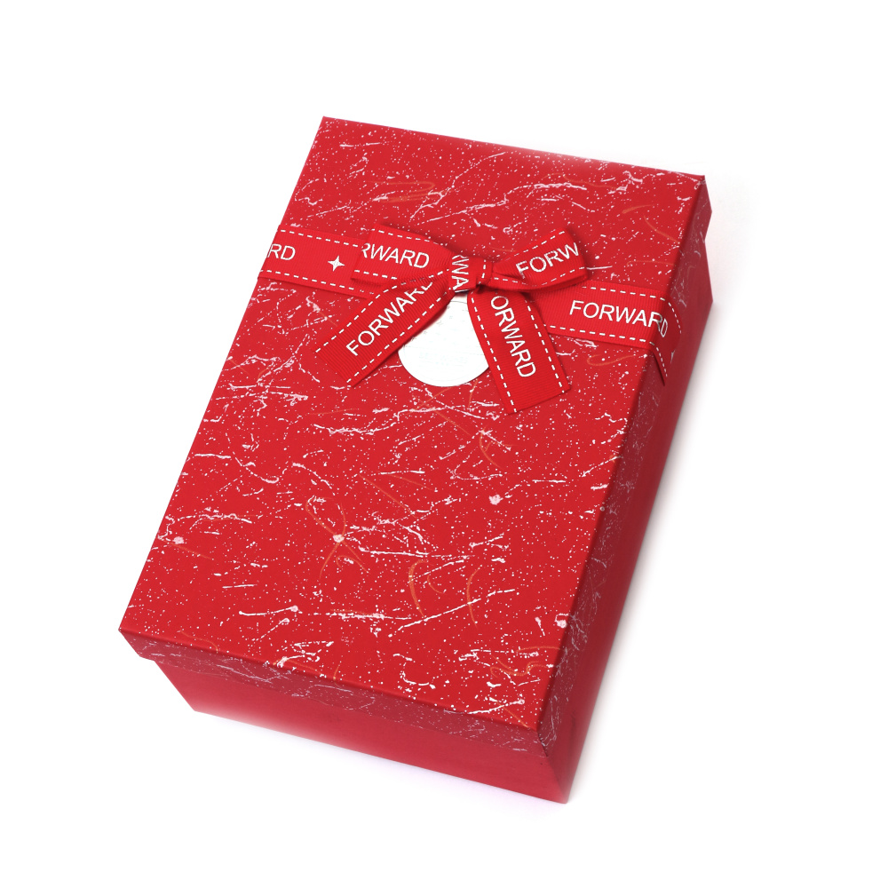 Rote Geschenkbox mit Schleife, 23 x 16 x 9 cm – Geschenkverpackung zum Basteln & DIY