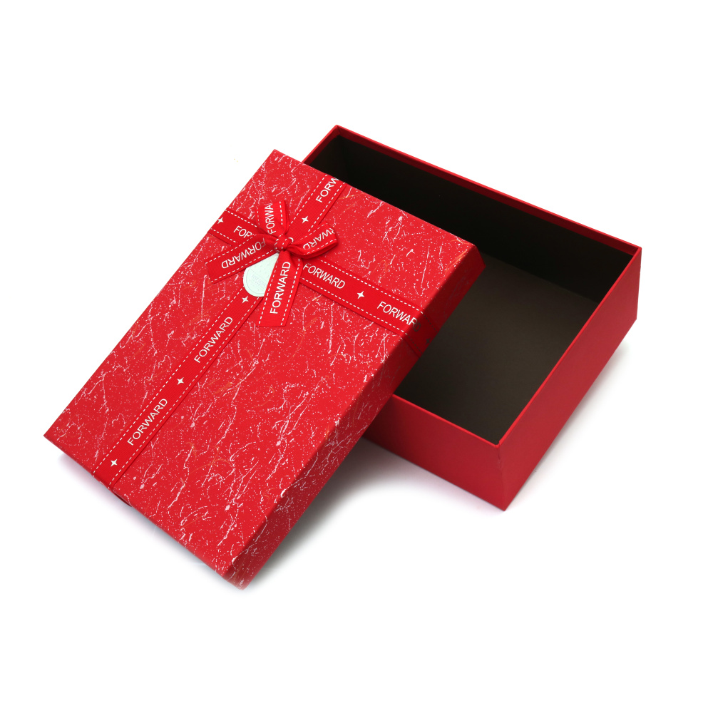 Cutie cadou cu panglică 29x21x9 cm culoare roșie