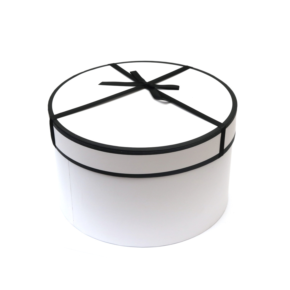 Cutie cadou rotundă 25x25x15 cm, culoare albă