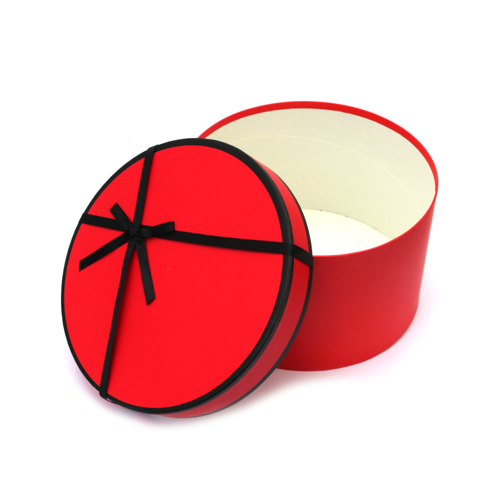 Cutie cadou rotundă 16x16x9 cm culoare roșie