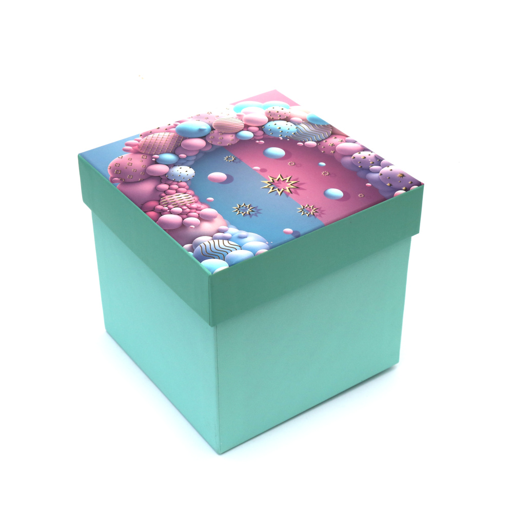 Cutie cadou 13x13x12,8 cm culoare turcoaz