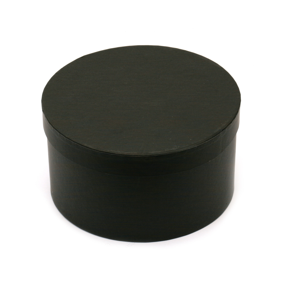 Solid Color Round Gift Box / 15x8.7 cm / Black