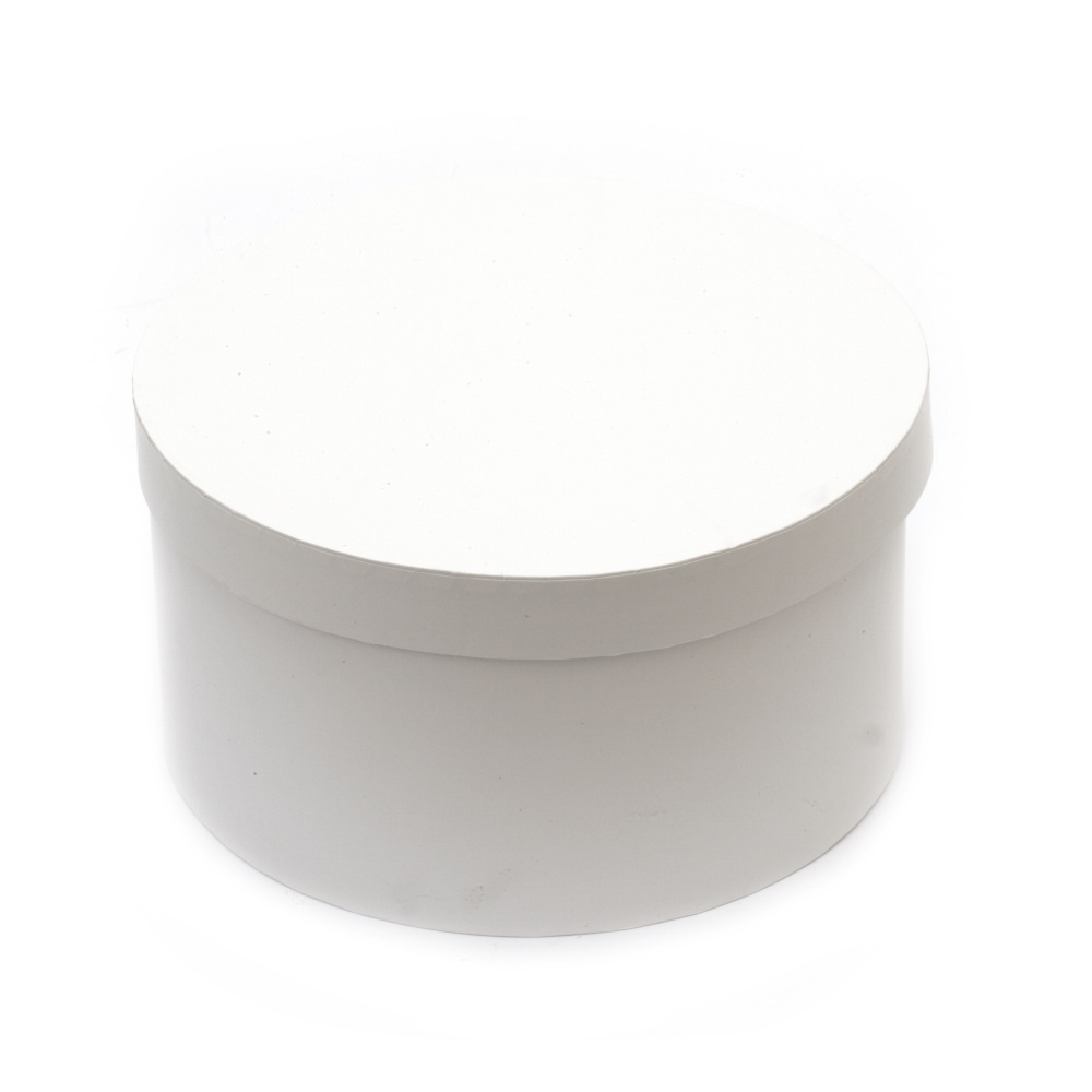 Plain Round Shaped Gift Box /  23x12 cm / White