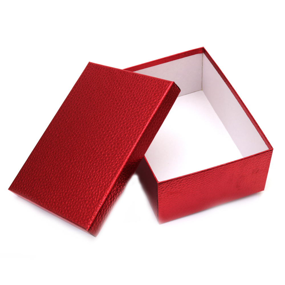 Κουτί δώρου 21x14x8,5 cm απομίμηση δέρματος χρώμα κόκκινο