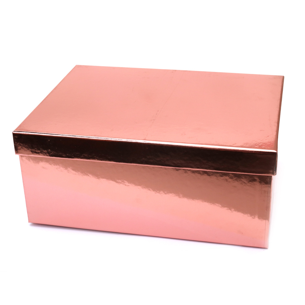 Кутия за подарък 30.5x23x13.5 см цвят бледо розов металик