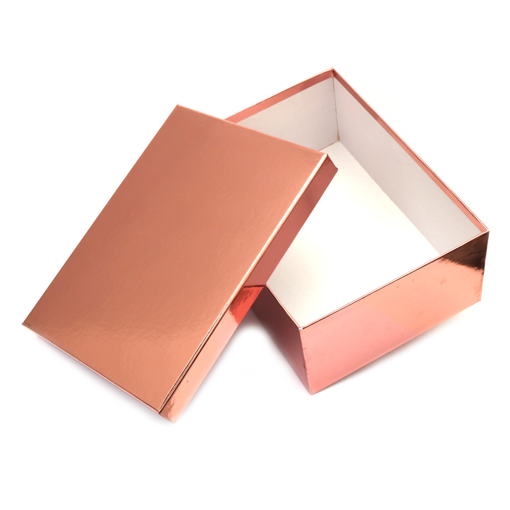 Кутия за подарък 30.5x23x13.5 см цвят бледо розов металик