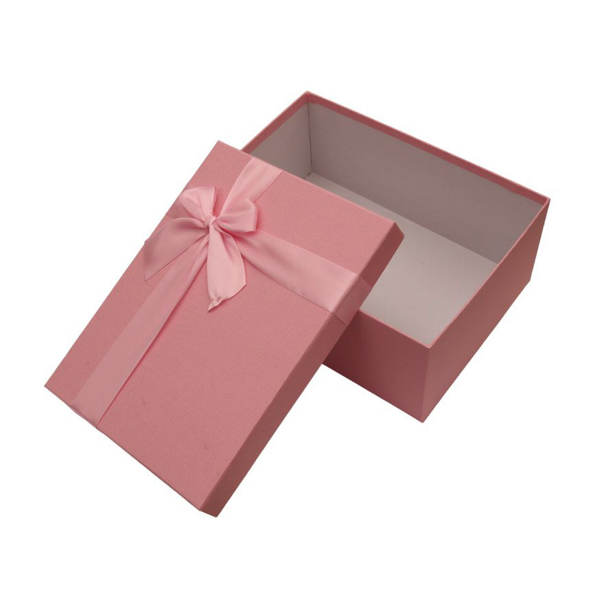 Gift Box with Satin Ribbon /  21x14x8.5 cm / Pink