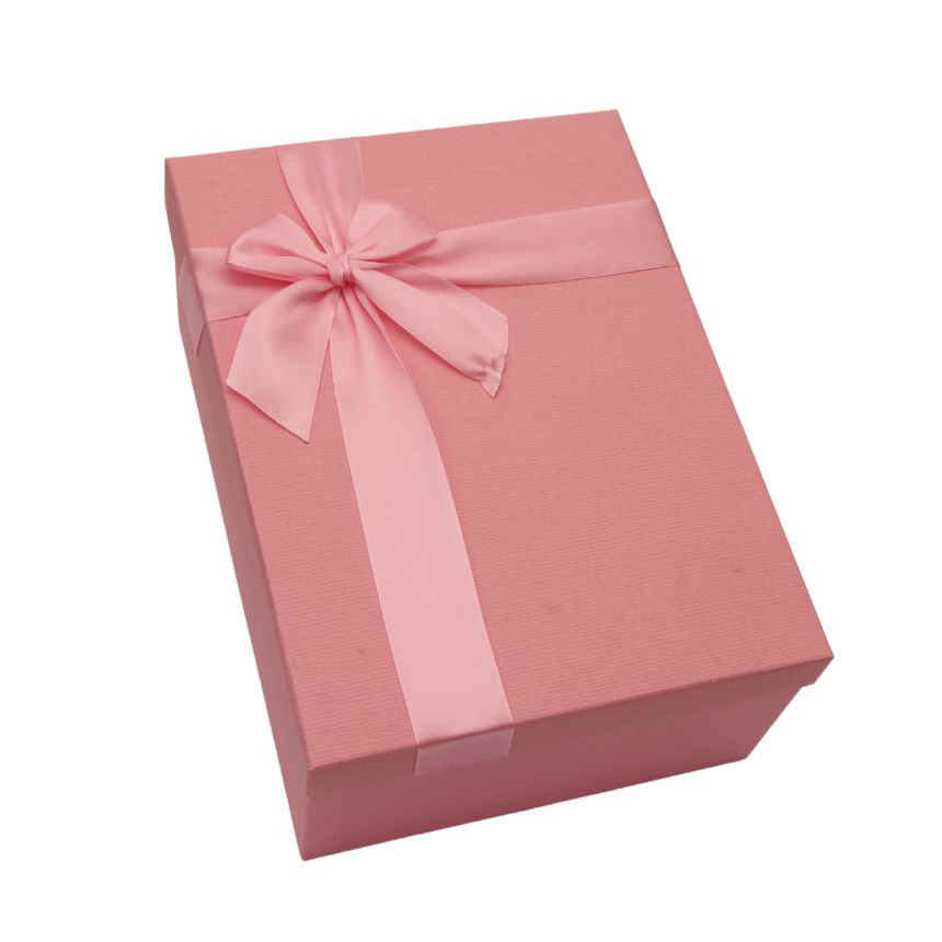 Gift Box with Satin Ribbon /  22.5x16x9.5 cm / Pink