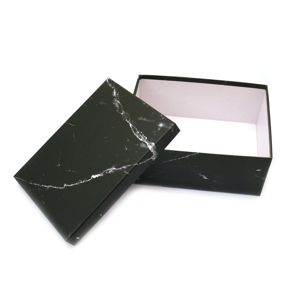 Cardboard Gift Box / 19x12x7.5 cm / Black Marble Imitation