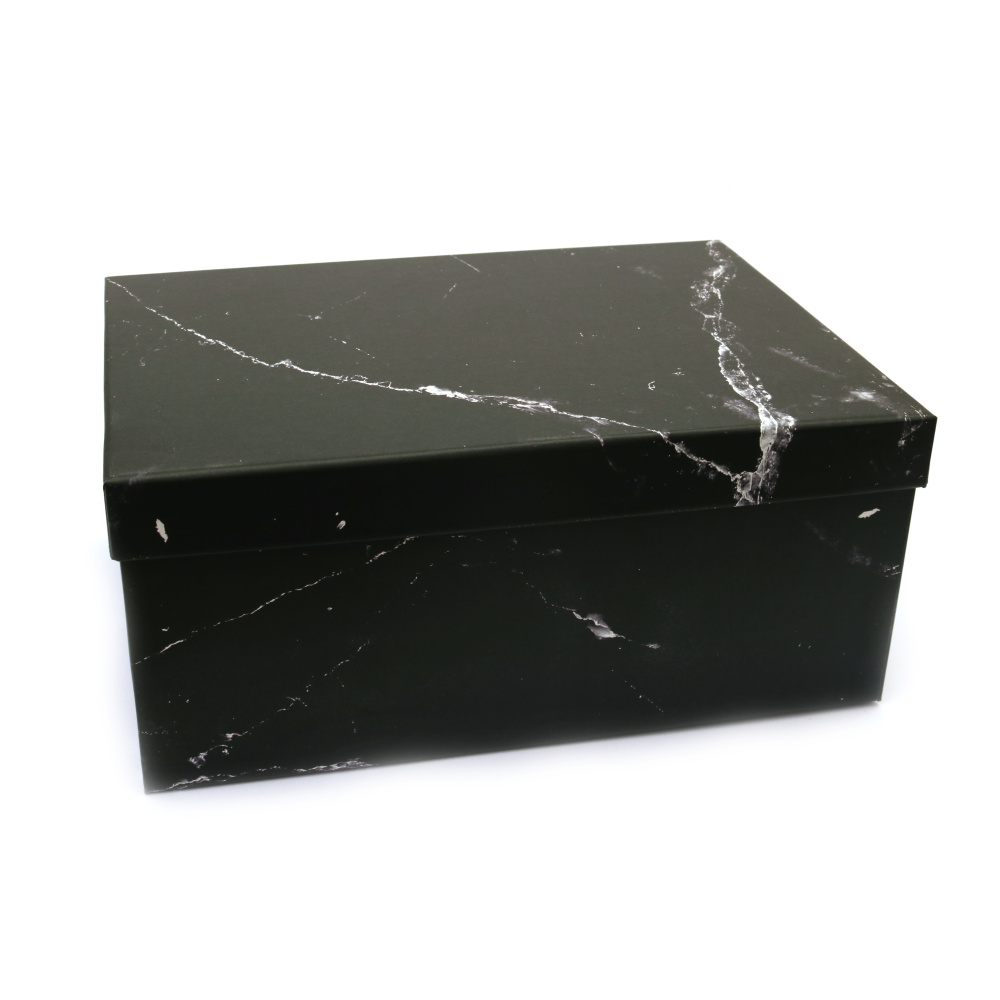 Cardboard Gift Box / 21x14x8.5 cm / Black Marble Imitation