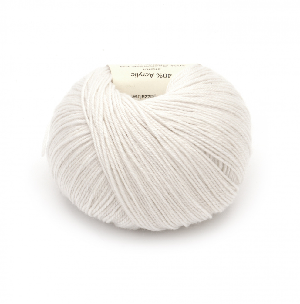 Νήμα GAZZAL baby wool 40 τοις εκατό μαλλί Merino 40 τοις εκατό ακρυλικό 20 τοις εκατό κασμίρ πολυαμίδιο χρώμα λευκό 175 μέτρα -50 γραμμάρια