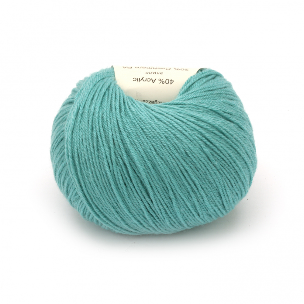 Baby Wool Yarn GAZZAL - 40% Merino Wool, 40% Acrylic, 20% Cashmere Polyamide / Turquoise / 175 meters - 50 grams