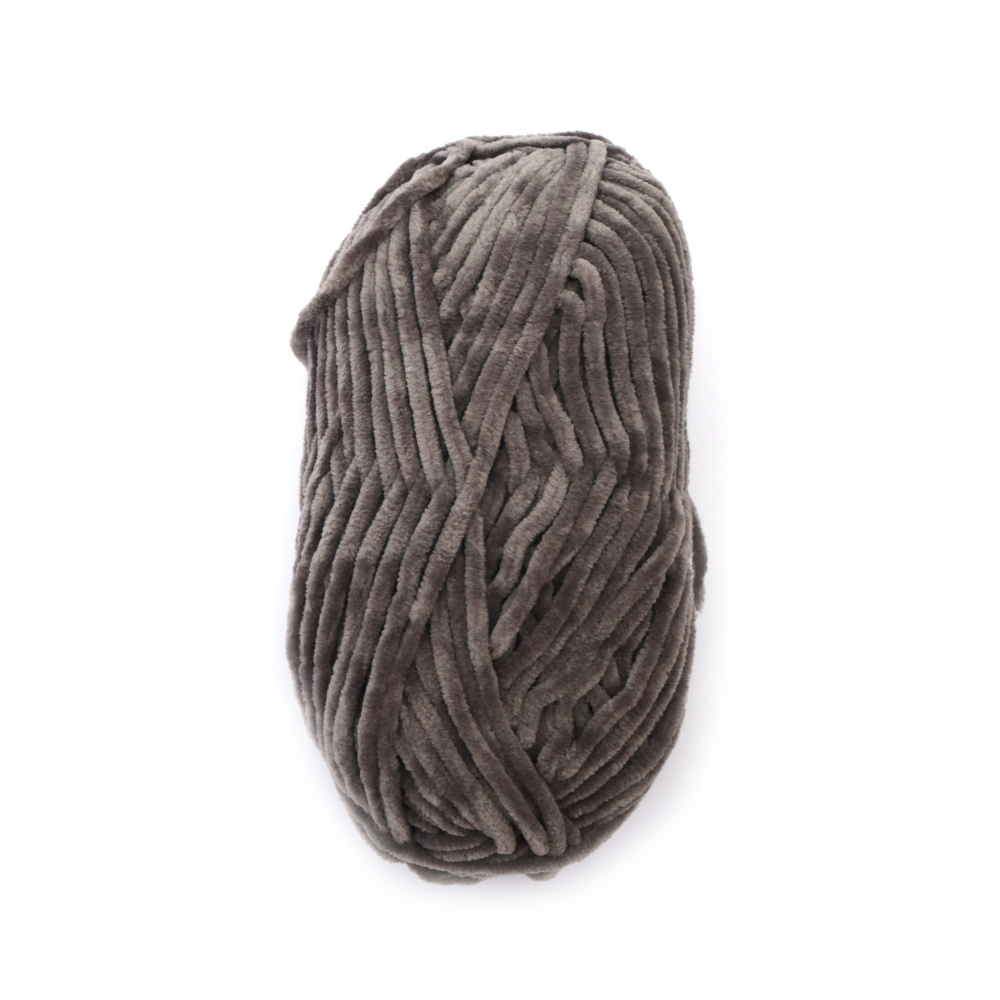 Yarn VELVET BABY, Dark Gray Color, 100% Micro Polyester - 100 grams - 100 meters