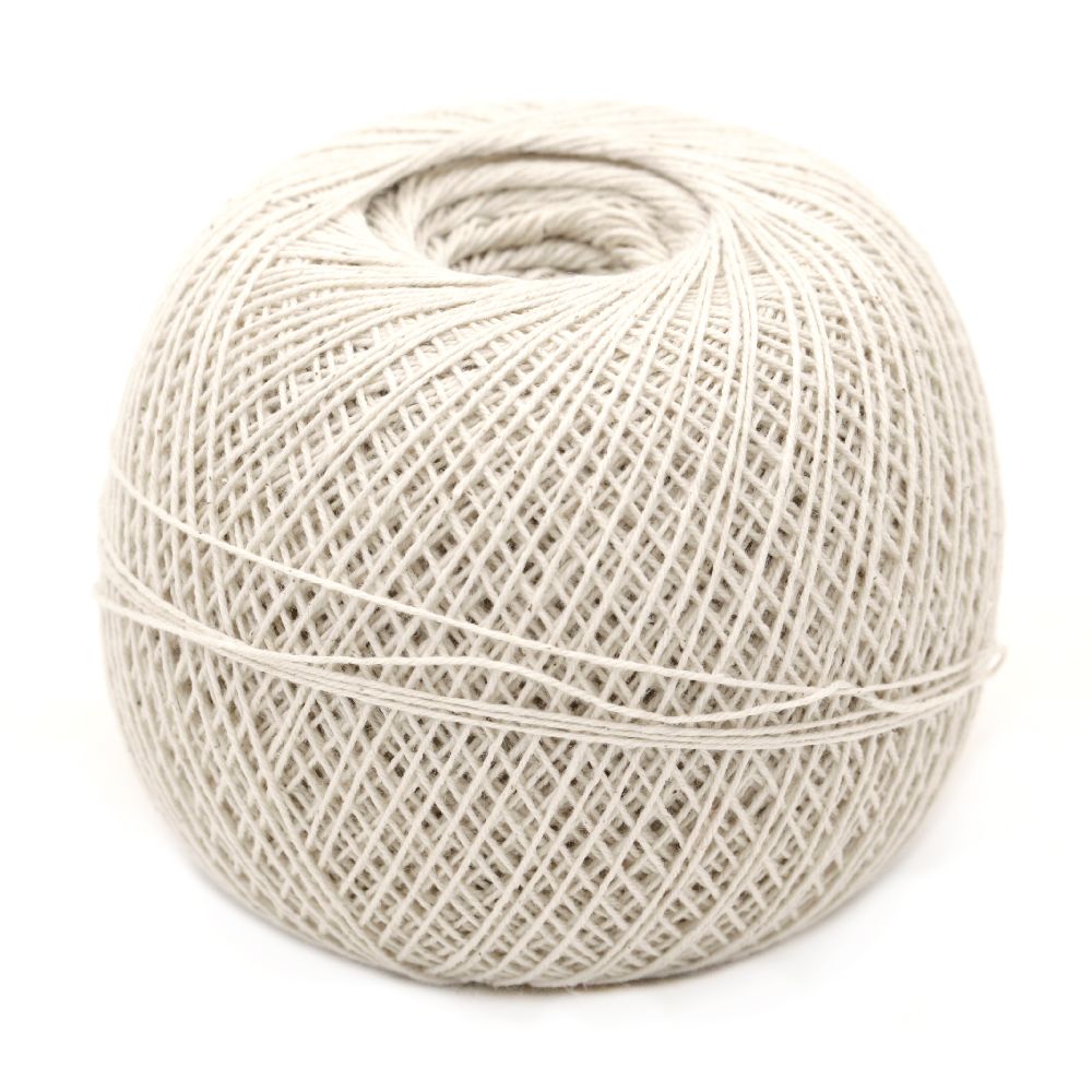 Cotton yarn for handmade clothes and accessories  0.7 mm -100 grams-550 meters Ecru