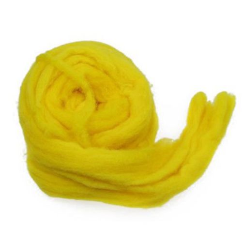 YARN WOOL felt tape yellow  for handmade clothes and accessories-50 grams ~ 1.8 meters