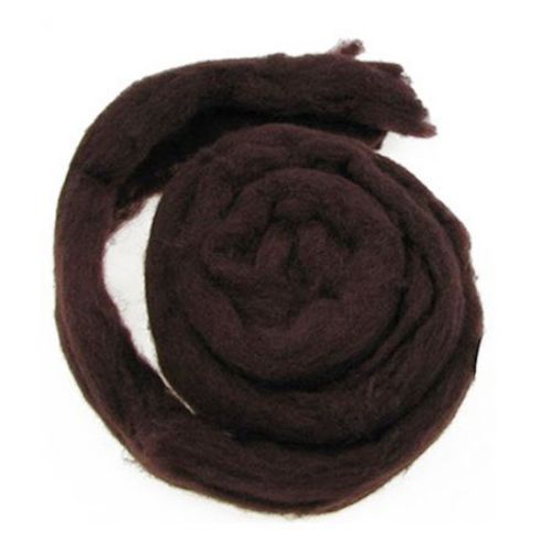 YARN WOOL felt tape brown for handmade clothes and accessories -50 grams ~ 1.8 meters