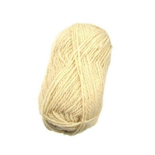 Ethno white wool yarn  for handmade clothes and accessories100 grams -170 meters
