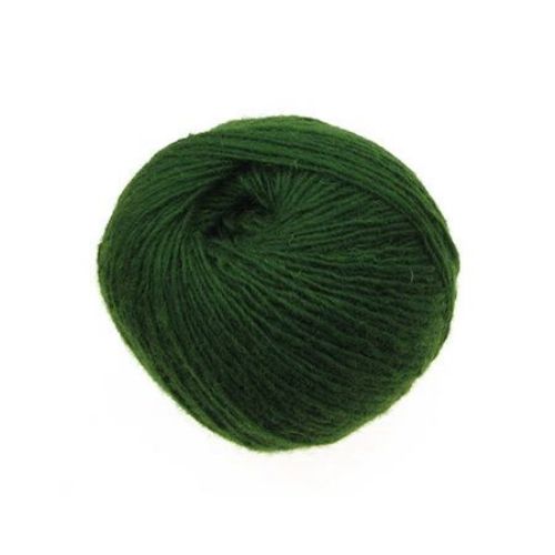 Green wool yarn for handmade clothes and accessories  -50 gram