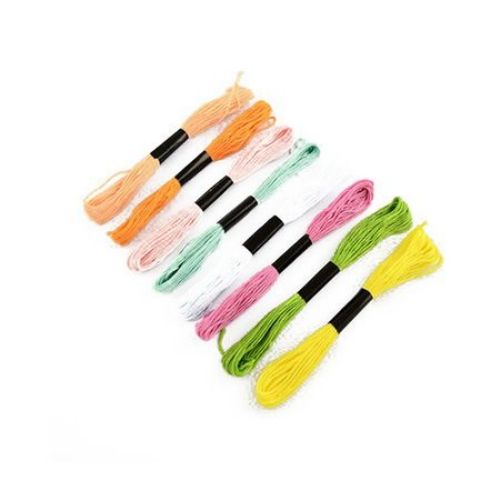 Embroidery Cotton Thread, 8 m MIXED Colors
