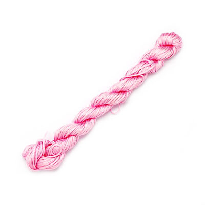 Polyester jewellery cord  1 mm pink ~ 23 meters