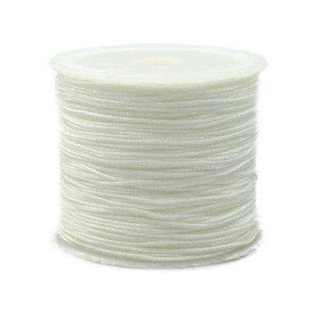 Polyester jewellery cord  1 mm white ~ 45 meters