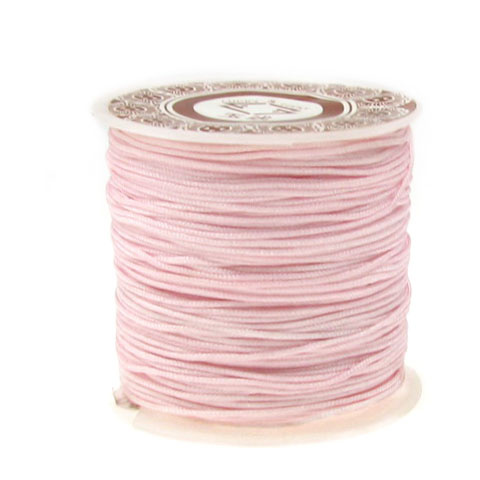Polyester jewellery cord 1 mm pink ~ 35 meters