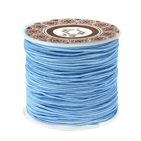 Polyester jewellery cord 1 mm blue light ~ 35 meters
