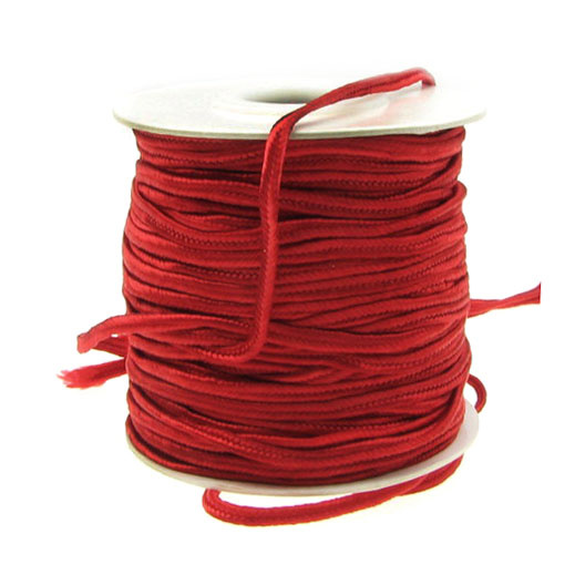 Textile jewellery elastic 3 3 mm color red -1 meter