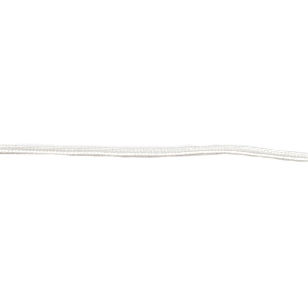 Текстилен шнур за Сутаж 3 мм цвят бял -22.5 метра