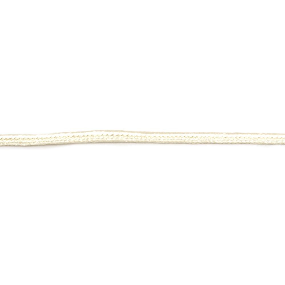 Текстилен шнур за Сутаж 3 мм цвят екрю -22.5 метра