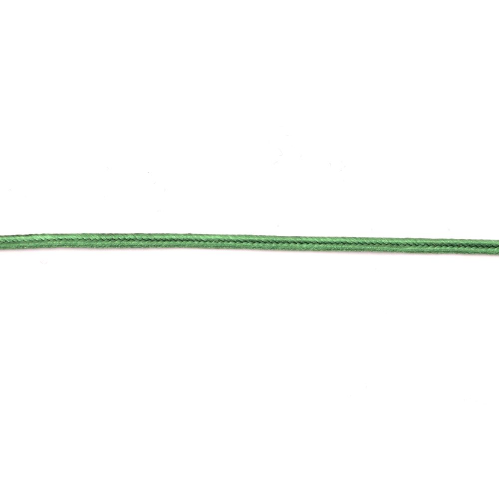Cordon textil pentru soutaj 2,5 mm verde ~ 9 metri