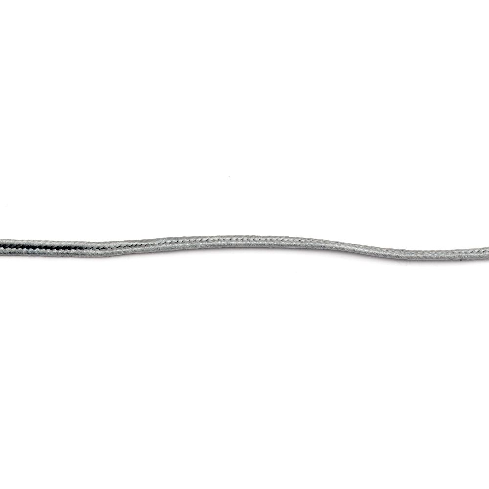 Текстилен шнур за сутаж 2.5 мм цвят сив ~9 метра