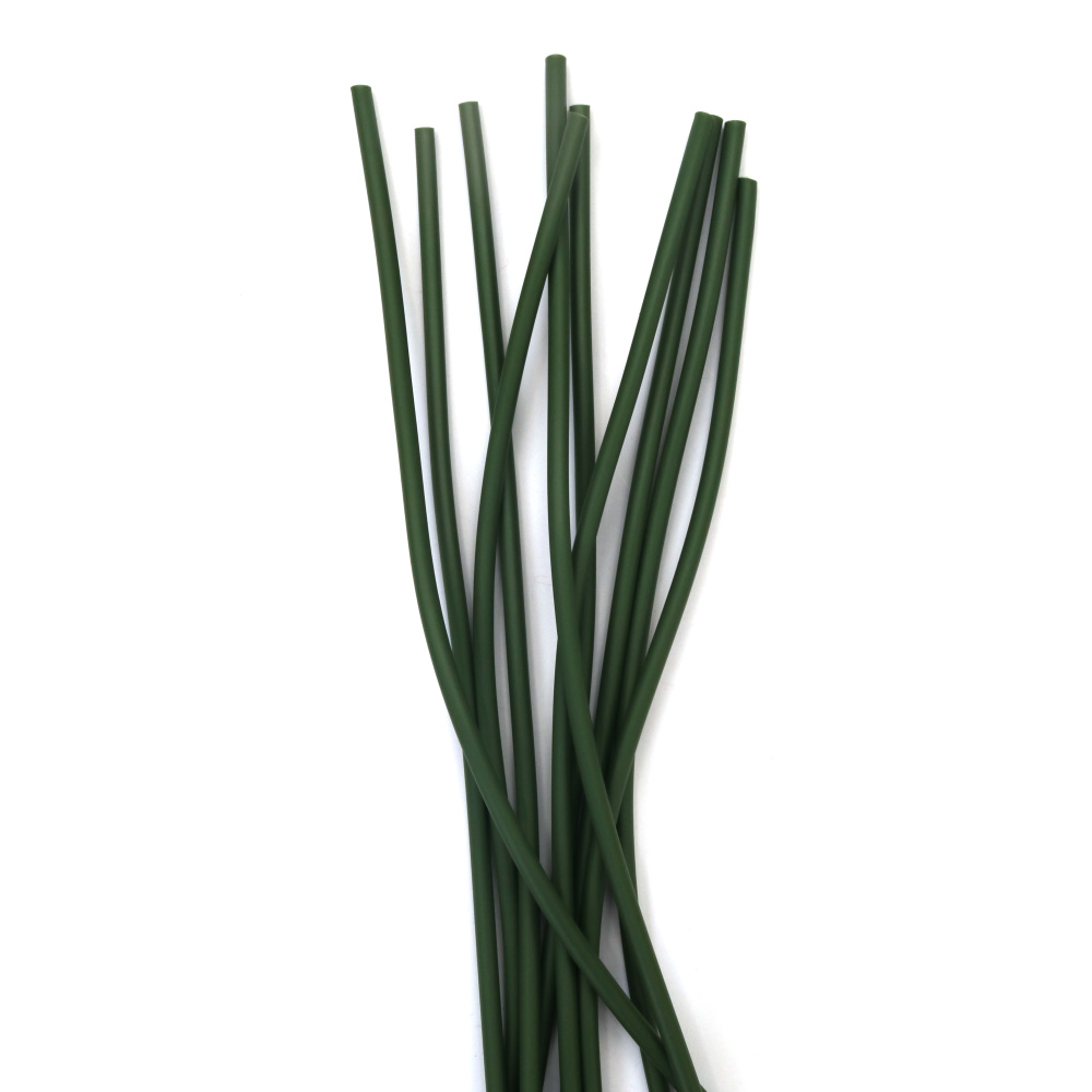 Furtun silicon culoare verde închis 5x30 mm gaură 3 mm - 10 bucăți