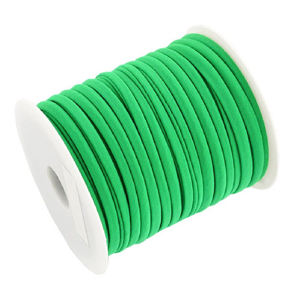 Silk cord 5x3 mm Habotai color green -1 meter