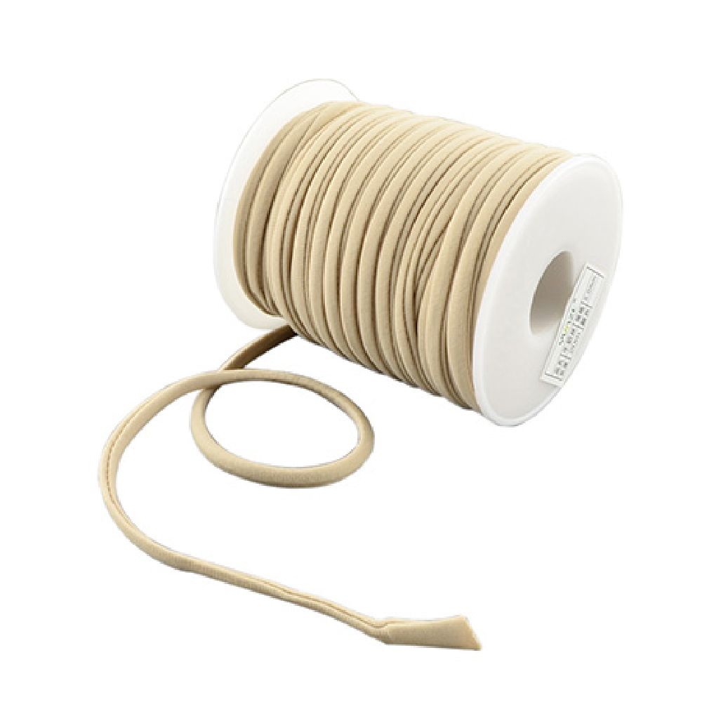Silk cord 5x3 mm Habotai color beige -1 meter