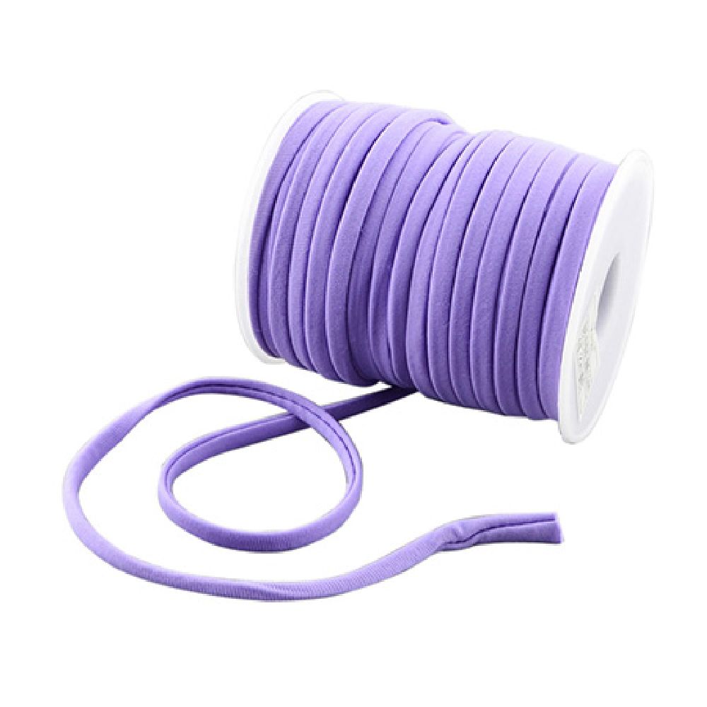 Silk cord 5x3 mm Habotai color purple light -1 meter