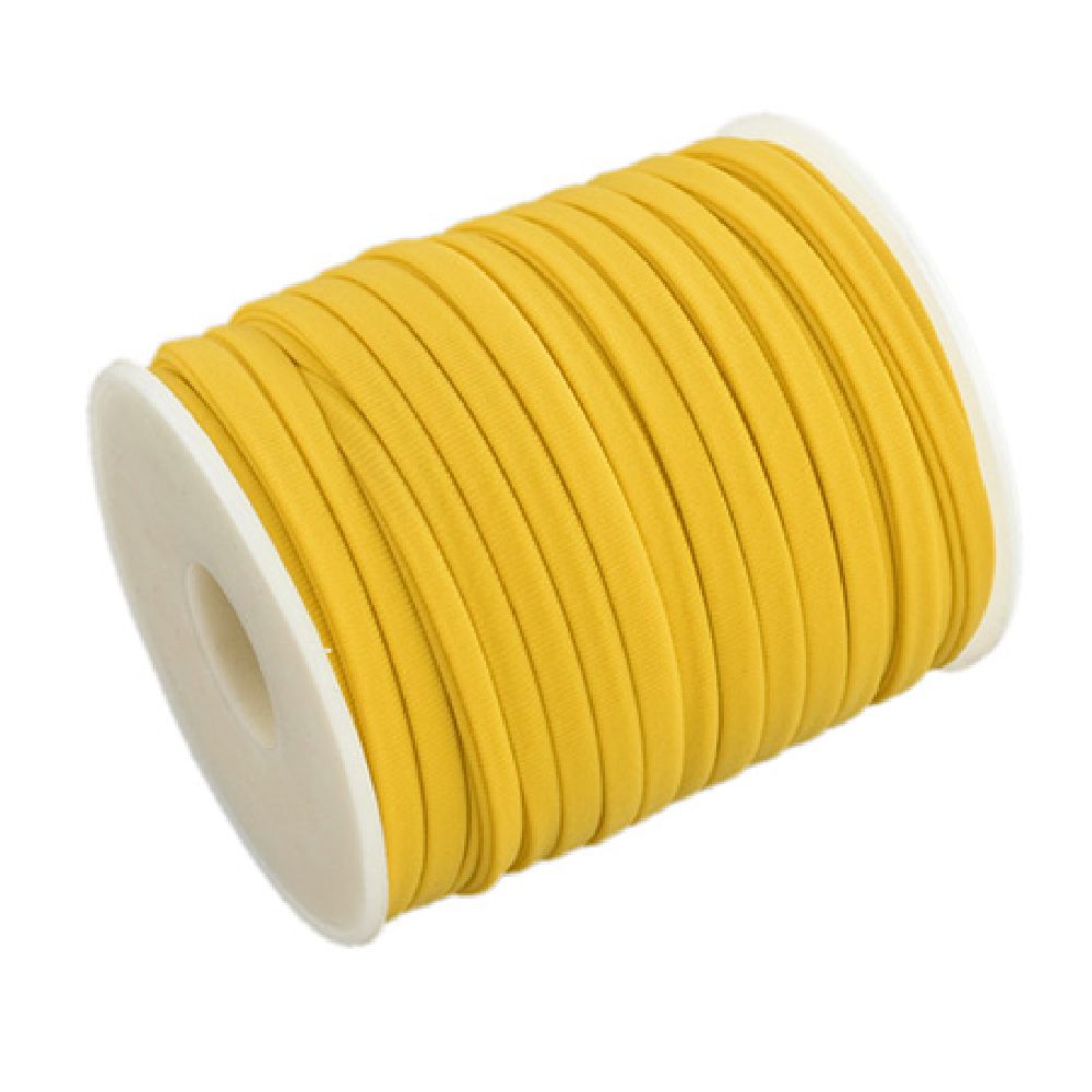 Silk cord 5x3 mm Habotai color yellow -1 meter