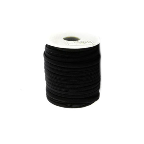 Silk Cord 5x3 mm Habotai color black -1 meter