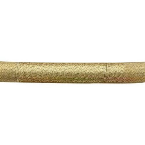 Шнур шлауфка 5 мм дупка 3 мм текстил цвят злато -46 см