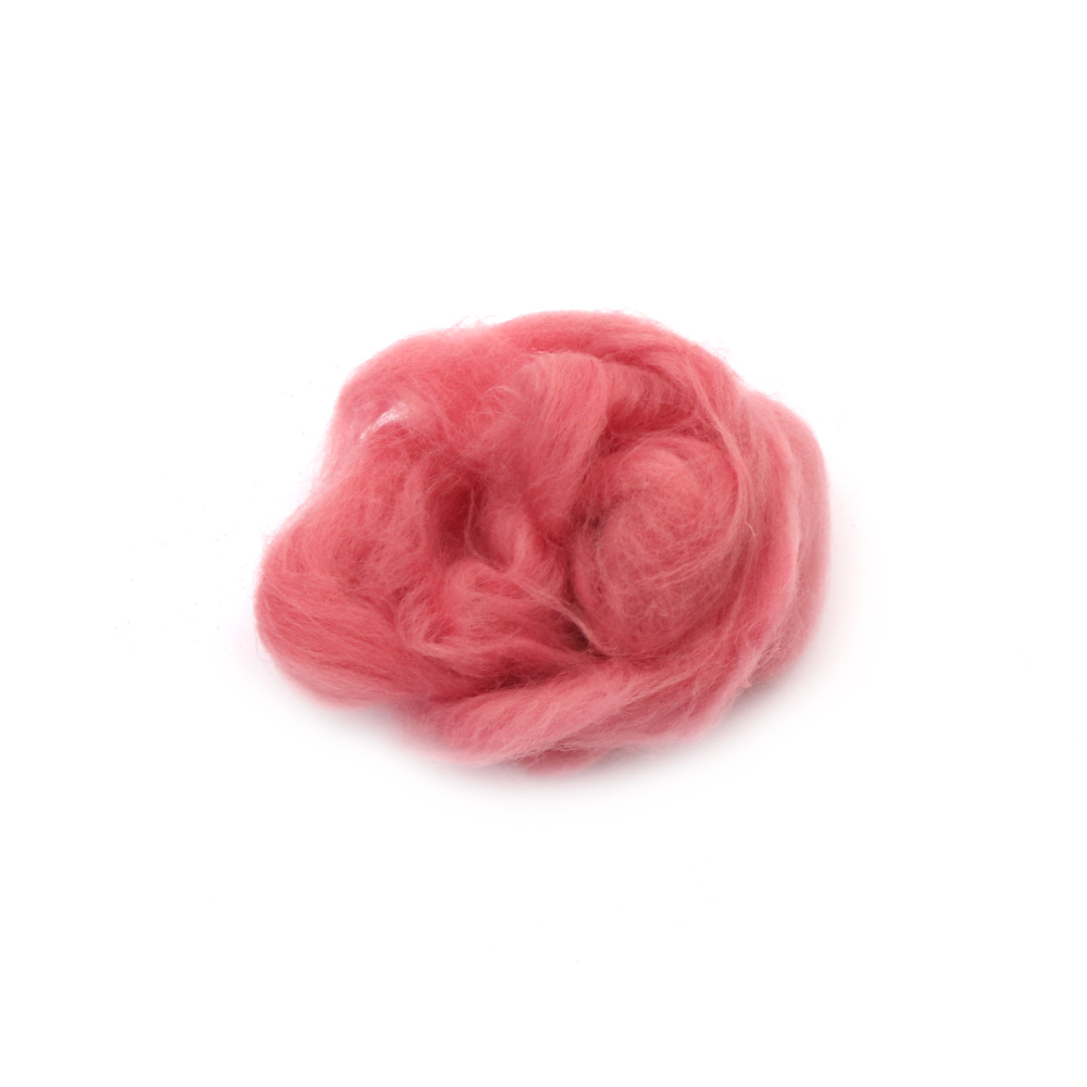 100% Merino Wool for Felting, 66S-21 Micron, Strawberry Color - 4