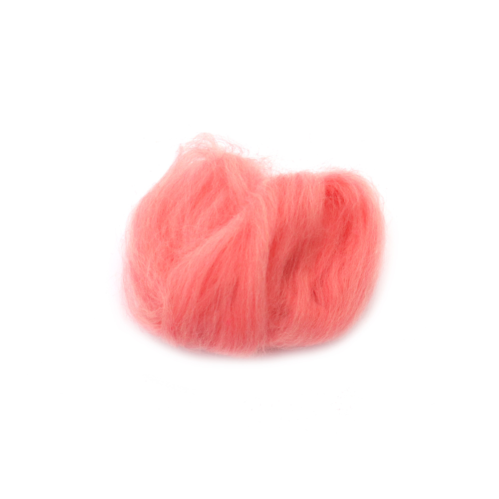 Wool for Felting, 100% MERINO, 66S-21 Micron, Watermelon Color - 4~5 grams