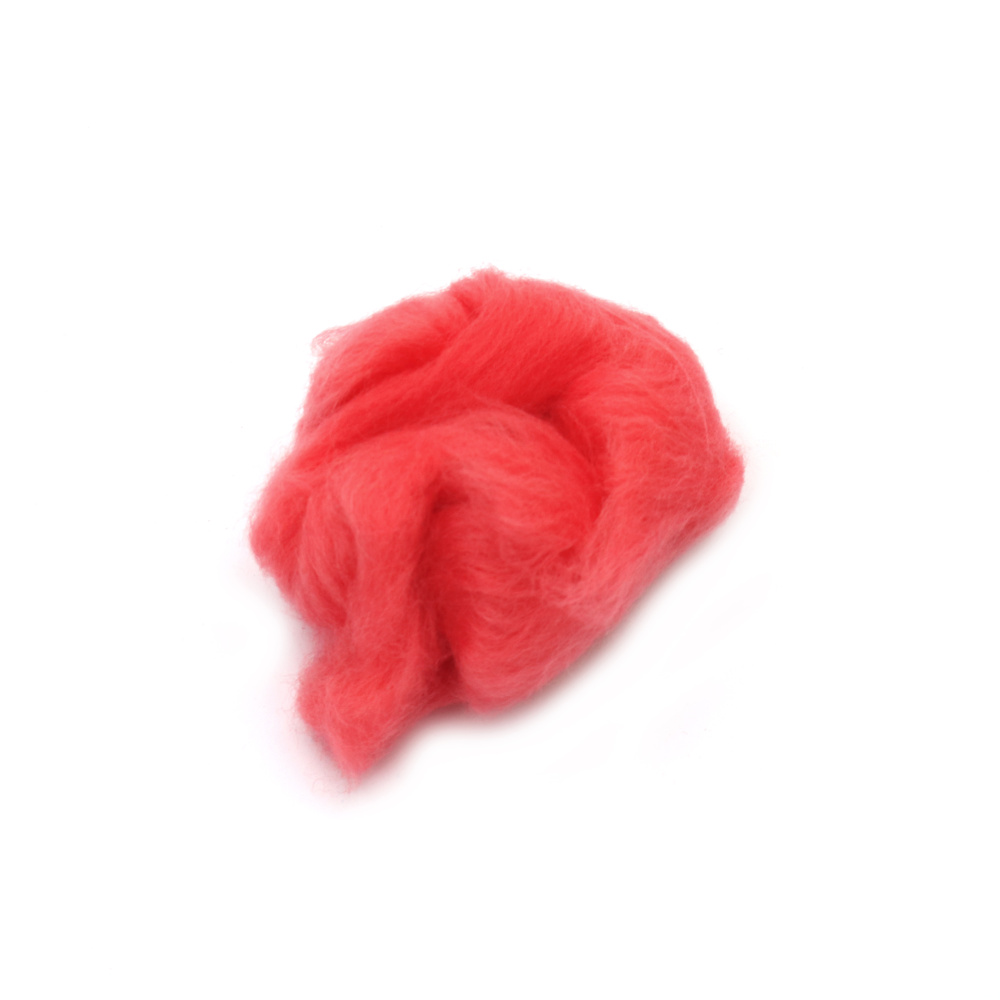Wool for Felting, 100 Percent MERINO, 66S-21 micron, Grapefruit color -4~5 grams