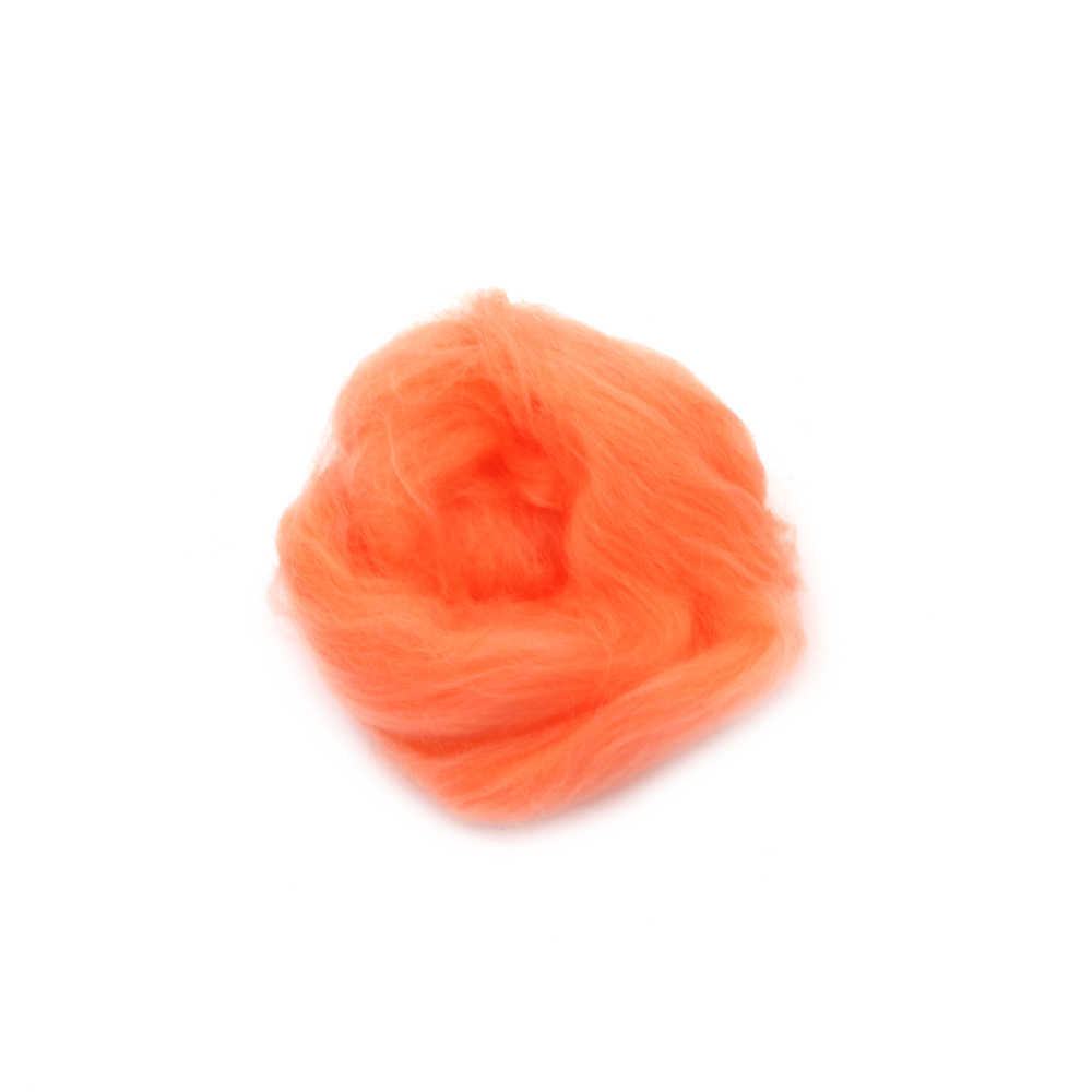 Felting Wool 100 % MERINO 66S-21 Micron / Color: Peach - 4~5 grams
