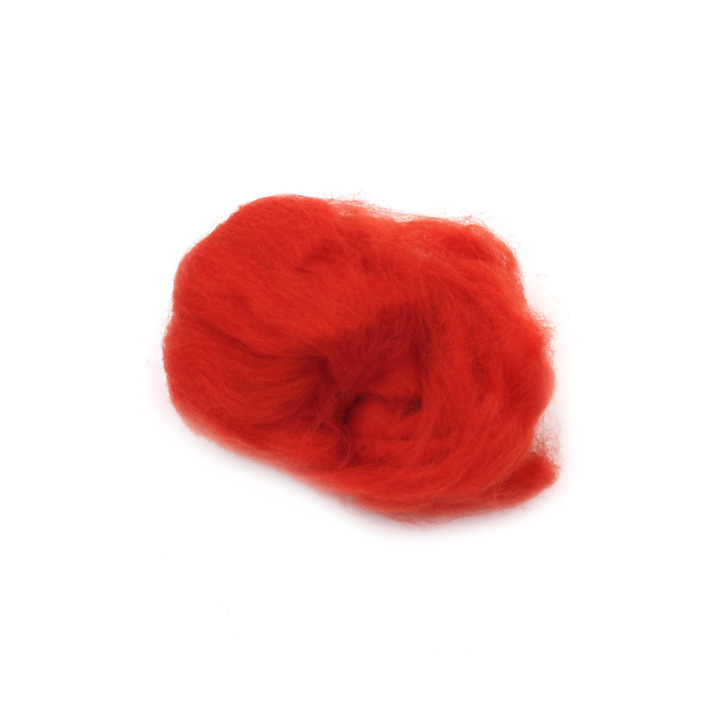 Wool for Felting, 100% MERINO, 66S-21 Micron, Cherry color - 4~5 grams ✓Top  Price 0.57