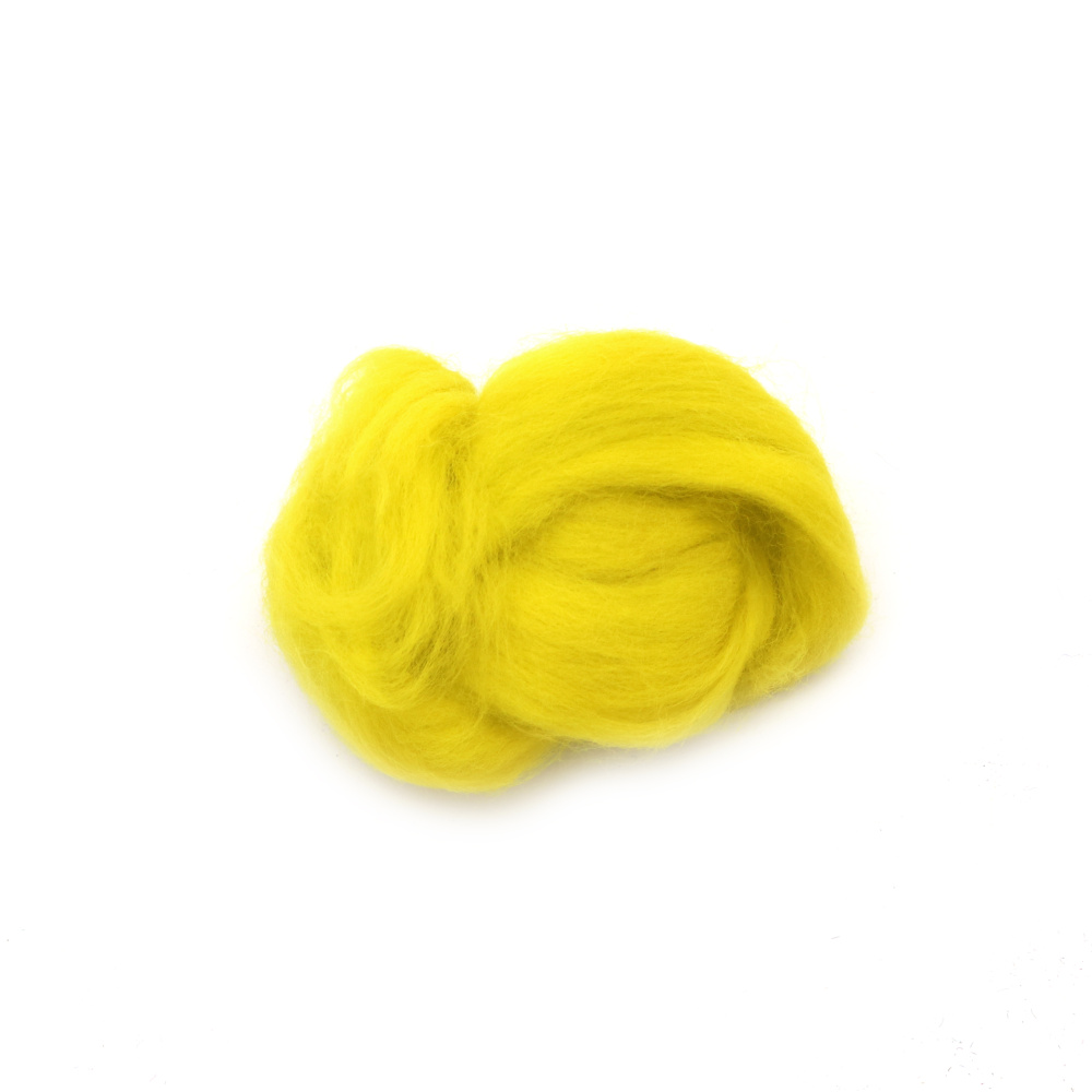 Felting Wool 100% MERINO, 66S-21 Micron / Color: Light Lime - 4~5 grams