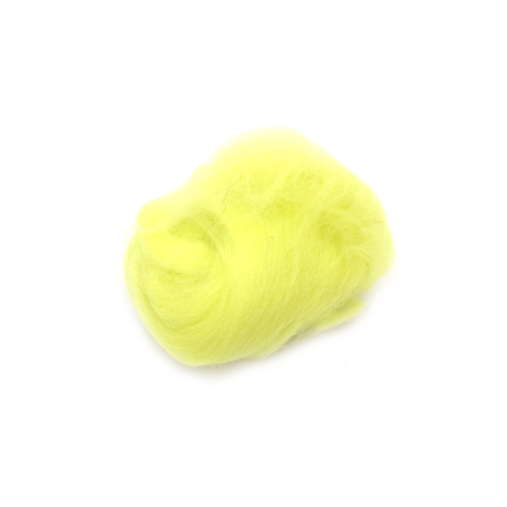 Wool for Felting 100% MERINO, 66S-21 micron / Color: Mustard - 4~5 grams  ✓Top Price 0.57